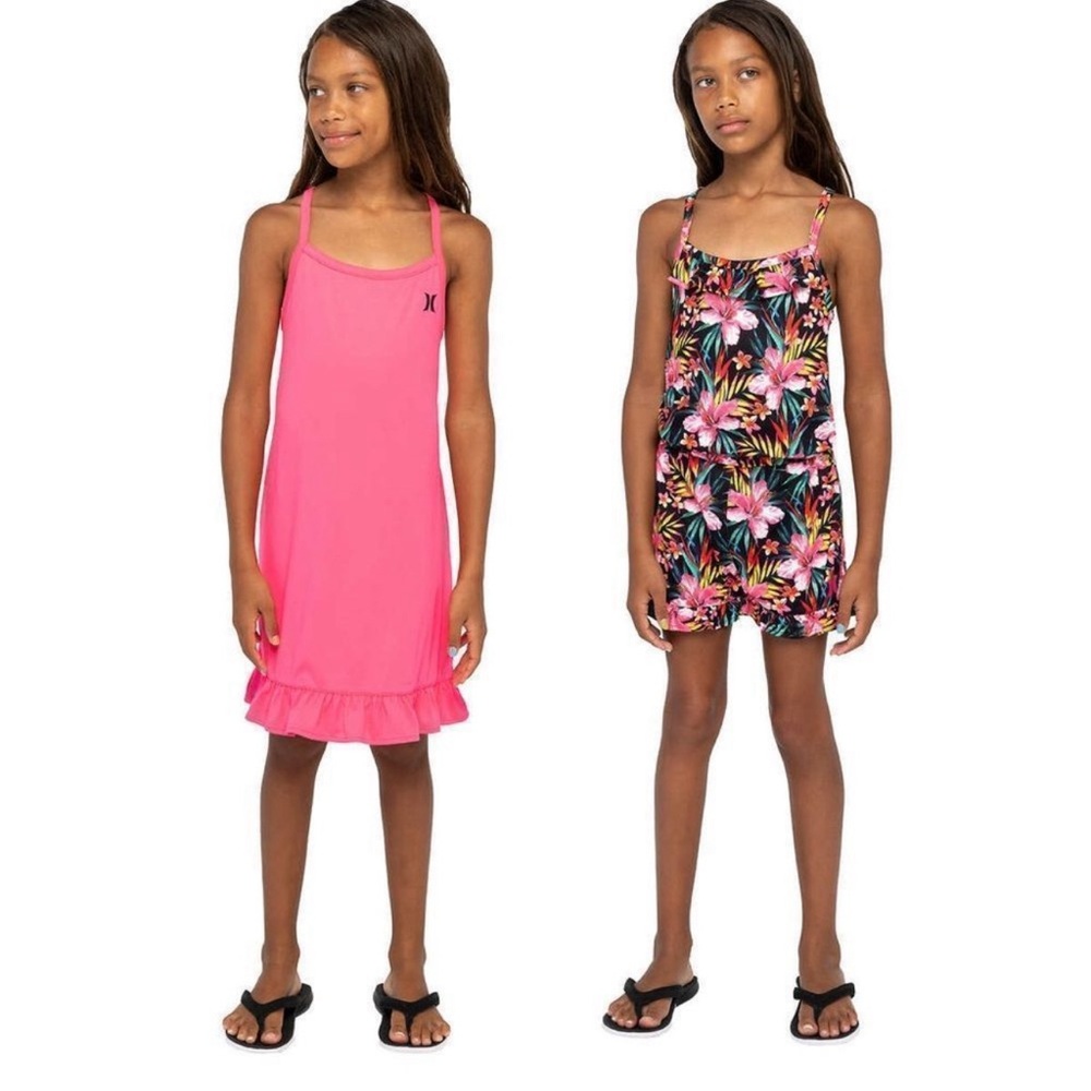 Hurley Youth 2-pack Dress and Romper Pink and Floral NWT